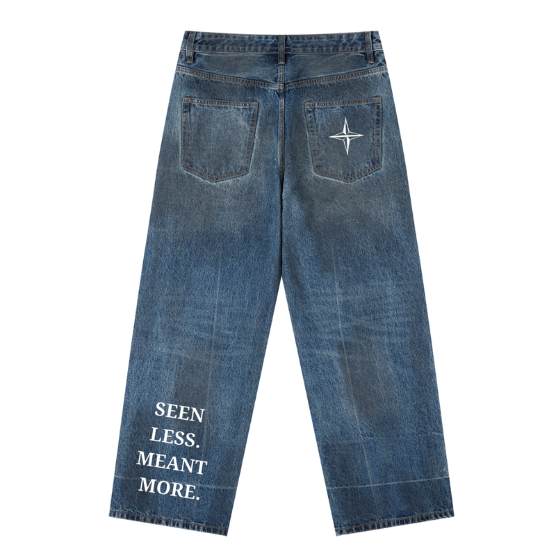 Vintage Wash Baggy Denim Jeans